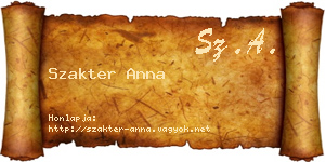 Szakter Anna névjegykártya
