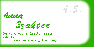 anna szakter business card